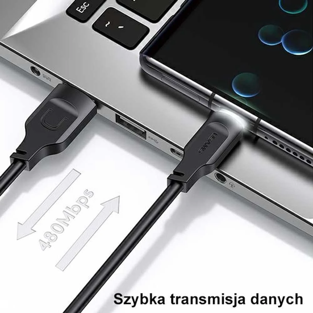 USAMS kabelis USB-C 6A 1.2m Port Ekranas Fast Charging Lithe Series violetinės spalvos SJ568USB03 (US-SJ568)