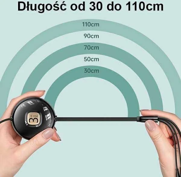 USAMS Kabelis U69 3in1 1m juodos spalvos (lightning/microUSB/USB-C) SJ508USB01 (US-SJ508)