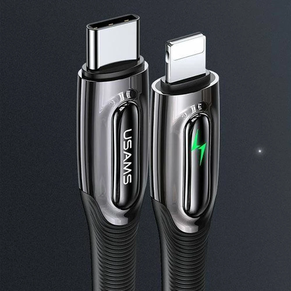 USAMS pintas USB-C į Lightning išmanusis 20W PD įkrovimo laidas 1.2m tamsiai žalias SJ