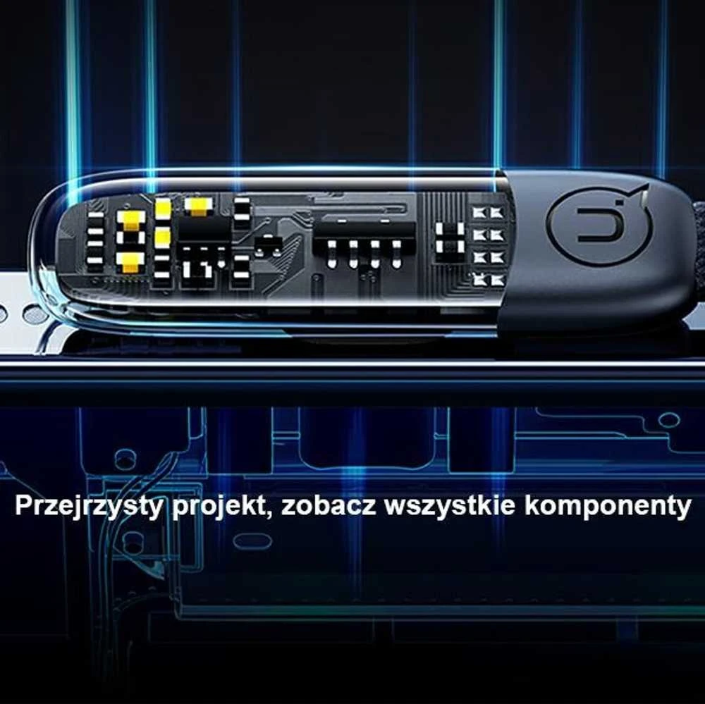 USAMS kampinis USB-C kabelis su „Lightning PD 20W“ greito įkrovimo „Iceflake“ serijos 1,2 m baltas SJ583USB02