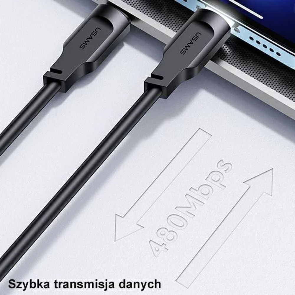 USAMS kabelis USB-C į Lightning 20W 1.2m PD Fast Charging Lithe Series juodos spalvos SJ566USB01 (US-SJ566)