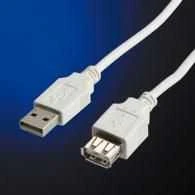 VALUE USB 2.0 kabelis, A - A, V/F 3 m, 3 m, USB A, USB A, Kištukas/Lietuvis, 0,48 Gbit/s, Baltas