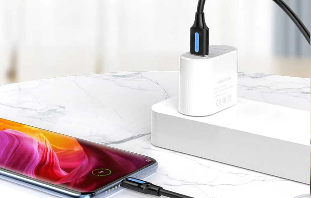 Įkrovimo laidas nuo USB 2.0 iki USB-C Vention COKBF 1m (juodas)