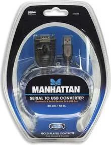 StarTech Intracom MANHATTAN USB į serijinį keitiklį jungia vieną serijinį įrenginį prie USB prievado lizdinės plokštelės