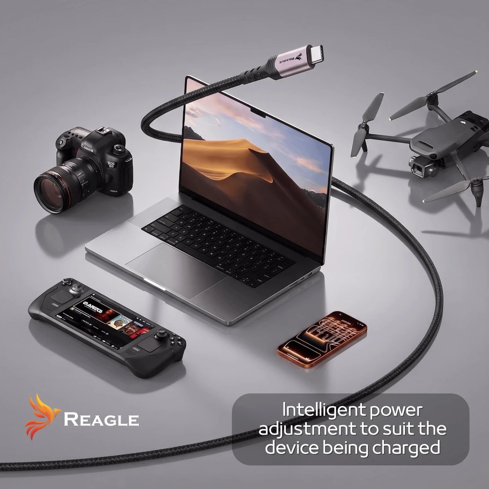 USB laidas Reagle USB-C - USB-C 5 m Juodas