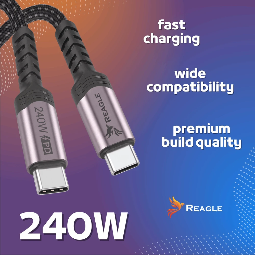USB laidas Reagle USB-C - USB-C 5 m Juodas