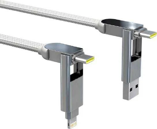 Rolling Square USB kabelis su riedėjimo funkcija, kvadratinis, USB-C - Lightning, 2 m, Baltas (RS-XLM02R)