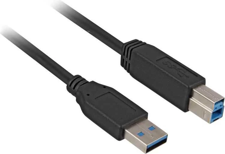 USB laidas Sharkoon USB-A - USB-B 2 m juoda (4044951015641)