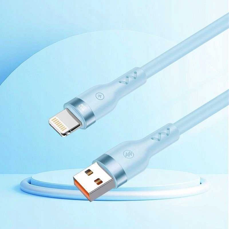 T-PHOX KABELIS BOLD USB/LIGHTNING 3A DANGAUS MĖLYNOS SPALVOS