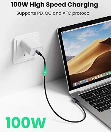 UGREEN US334 USB-C - USB-C kampinis laidas 5A PD 100W 2m