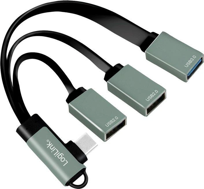 „LogiLink“ 3 prievadų USB-C kampinis