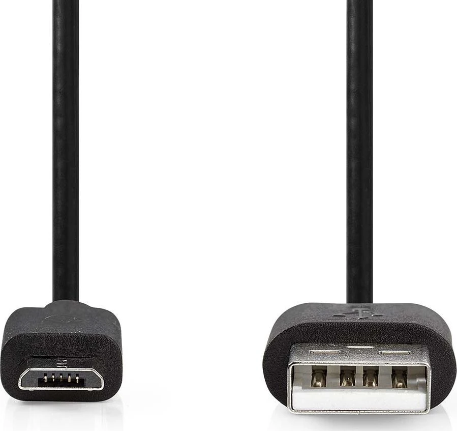 USB Nedis USB-A - micro-B kabelis 1 m, juodas (CCGL60500BK10)