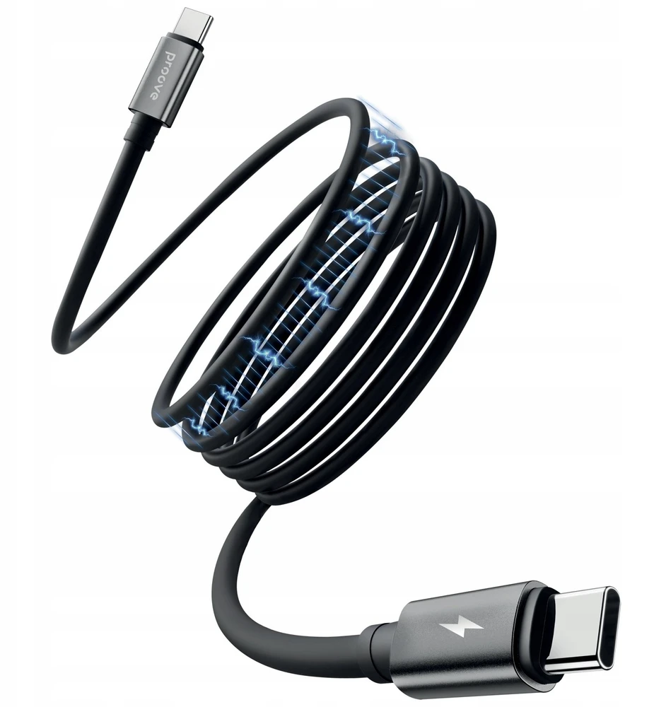 USB kabelis PROOVE Magneto Type-C į Type-C 60 W 1 m Juodas