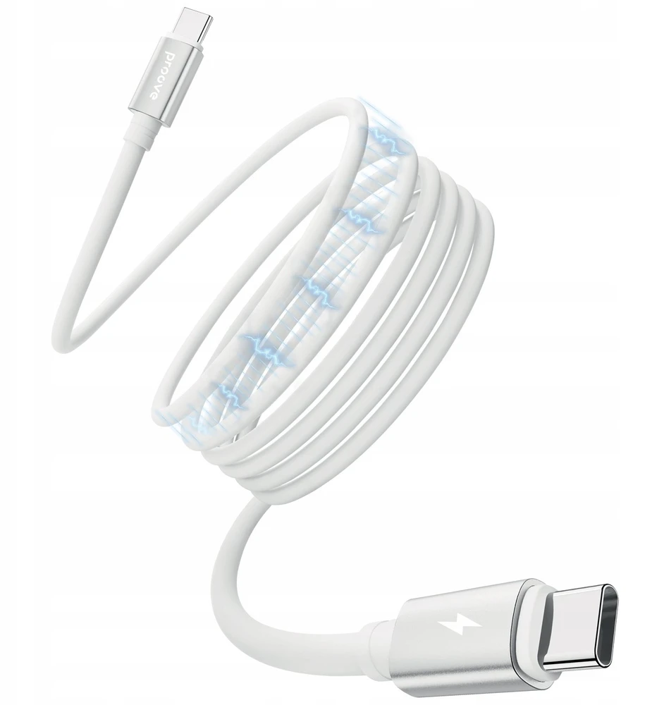 USB kabelis PROOVE Magneto Type-C į Type-C 60 W 1 m Baltas