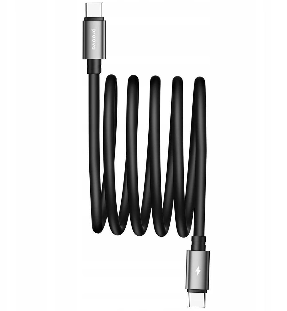 USB kabelis PROOVE Magneto Type-C į Type-C 60 W 1 m Juodas