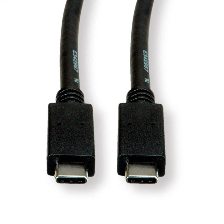 USB Roline USB-C - USB-C kabelis 1 m, juodas (11.44.9056)