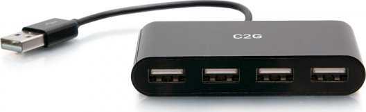 USB ŠAKOTUVAS C2G C2G 4 prievadų USB-A šakotuvas - Šakotukas - 4 x USB 2.0 - Stalinis