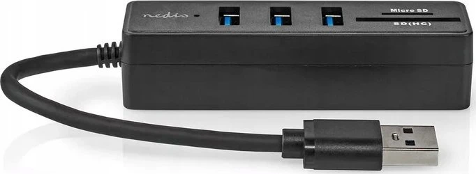 USB ŠAKOTUVAS Nedis CCGB61250BK01 šakotuvai ir šakotuvai USB 3.2 Gen 1 (3.1 Gen 1) Type-A 5000 Mbit/s Juodas
