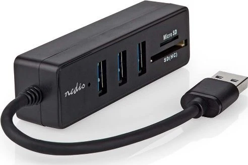 USB ŠAKOTUVAS Nedis CCGB61250BK01 šakotuvai ir šakotuvai USB 3.2 Gen 1 (3.1 Gen 1) Type-A 5000 Mbit/s Juodas
