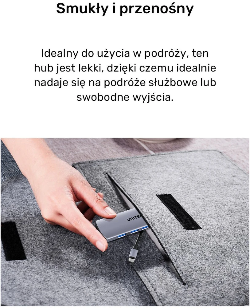 USB šakotuvas „Unitek“ 4w1 USB-C 10 Gbps, 4x USB-A H1112EGY01