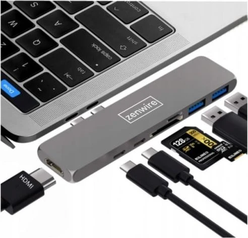 Zenwire USB-C adapteris su HDMI ir atminties kortelių lizdais