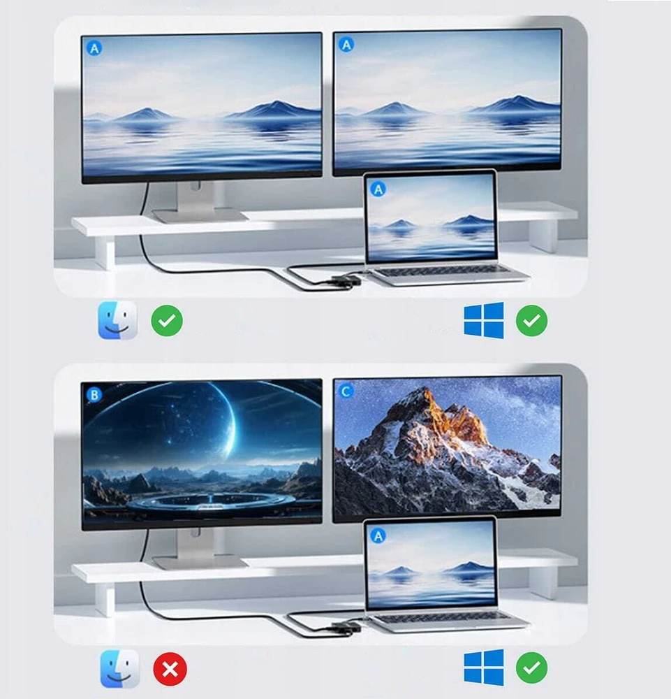 USB šakotuvas Zenwire šakotuvas USB-C 7w1 adapteris USB 3.0 HDMI 4K 60Hz ekrano prievadas gigabito RJ-45 1000M BS-HP706