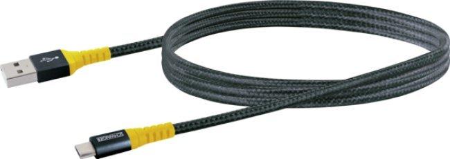 Kabelis USB Schwaiger USB-A - microUSB 1.2 m Juodai-geltona (WKUM10511)