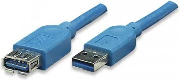 USB kabelis Techly USB-A - USB-A 0,5 m mėlyna (ICOC-U3-AA-005-EX)