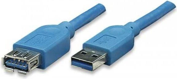 Kabelis USB Techly USB-A - USB-A 3 m Mėlyna (ICOC-U3-AA-30-EX)
