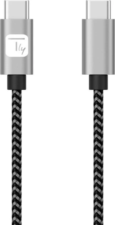 USB Techly USB-C - USB-C laidas 2 m juodai pilkas (ICOC MU2CC-020-AL)