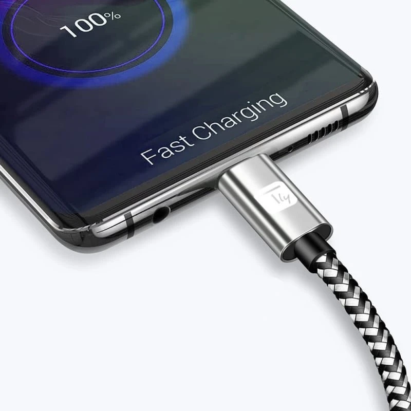 USB Techly USB-C - USB-C laidas 2 m juodai pilkas (ICOC MU2CC-020-AL)