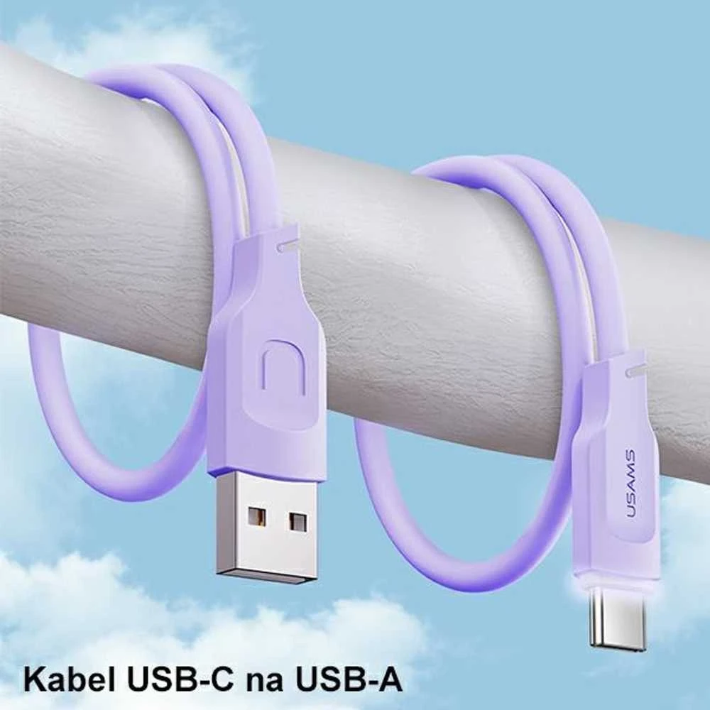 USAMS kabelis USB-C 6A 1.2m Port Ekranas Fast Charging Lithe Series žalios spalvos SJ568USB04 (US-SJ568)