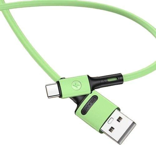 USAMS U52 USB-C 2A Fast Charge Kabelis 1m žalios spalvos SJ436USB02 (US-SJ436)