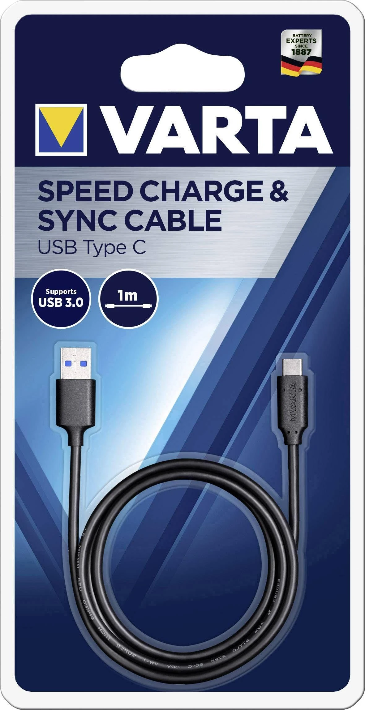 Varta Speed charge & sync kabelis USB Type C 57944 laidas
