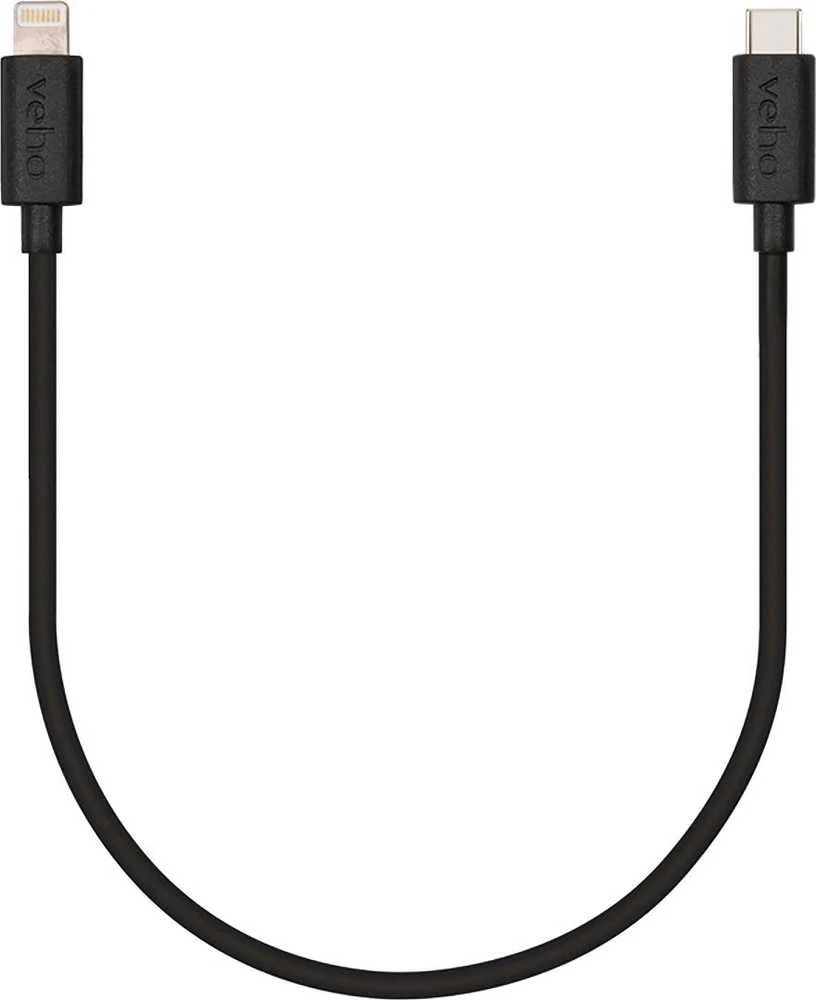 USB Veho „Lightning“ į USB-C laidas, 0,2 m, juodas (VCL-004-MFI-C-20CM)