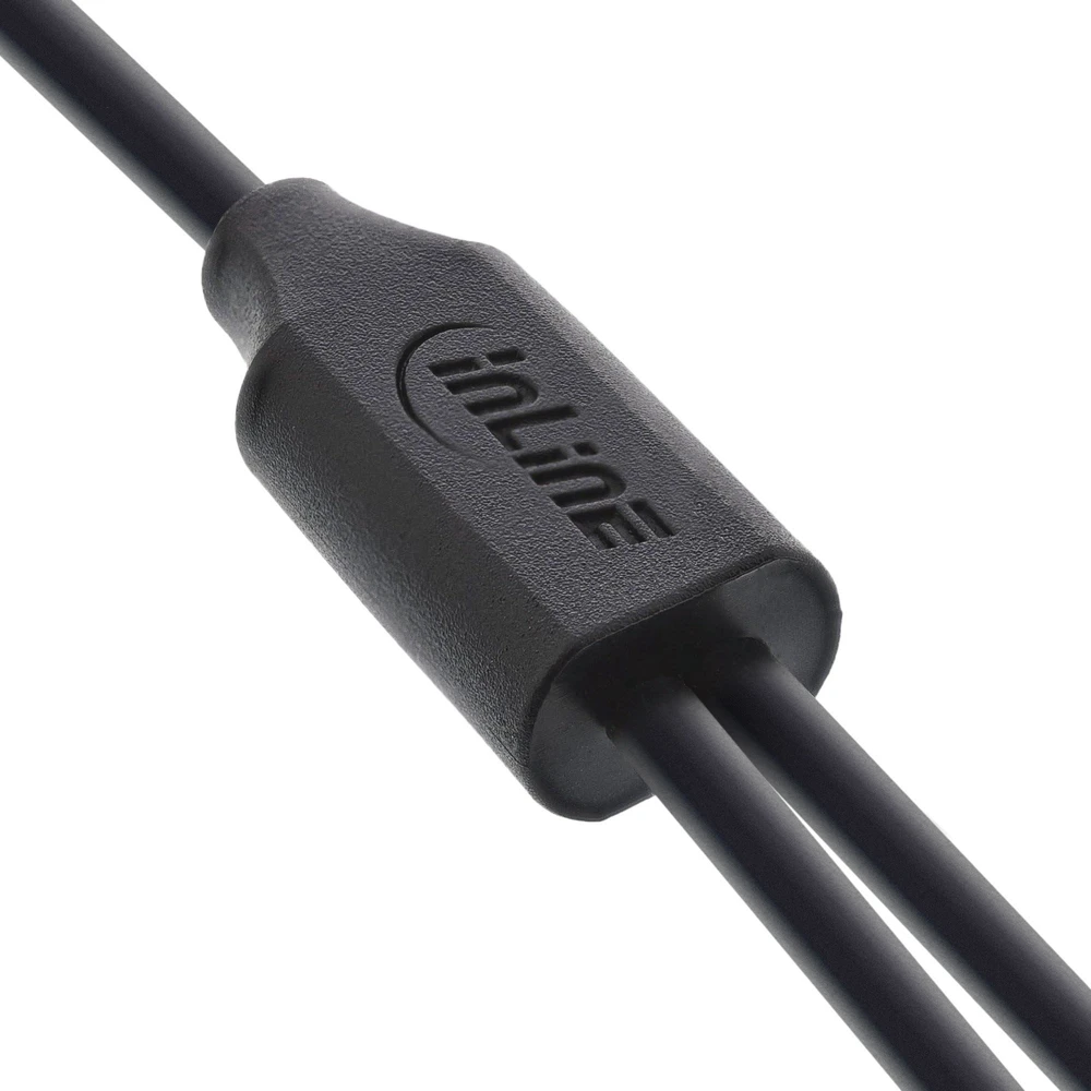 Inline USB Vision kabelis USB-A - 2x USB-C, 0,5 m, juodas