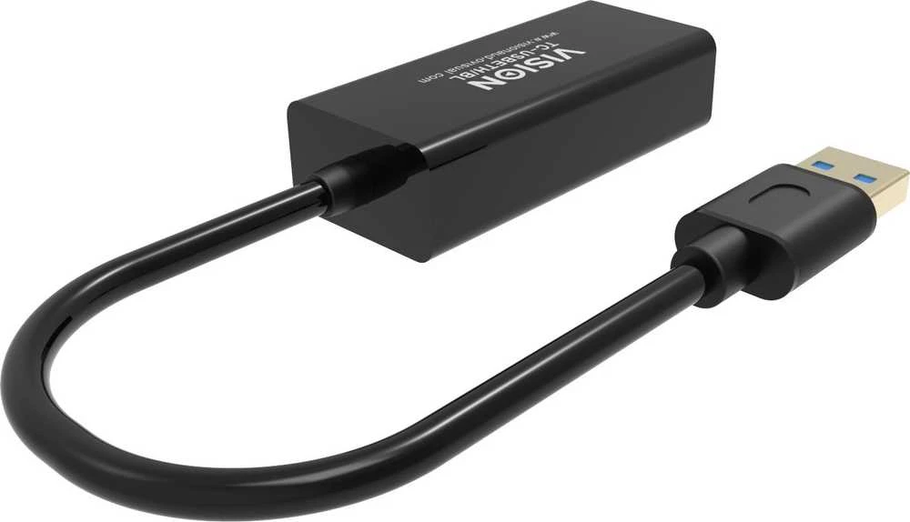Adapteris USB Vision USB-A - RJ-45 Juodas (TC-USBETH/BL)