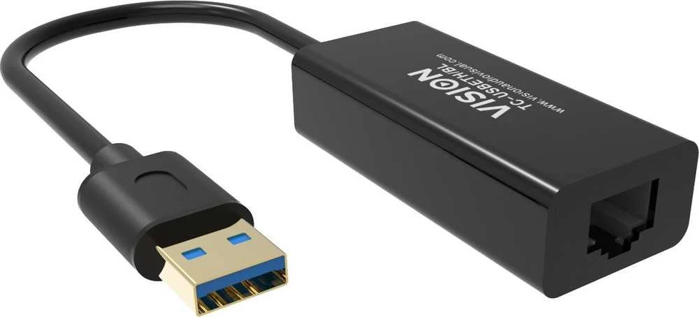 Vision USB-A į RJ-45 adapteris, juodas