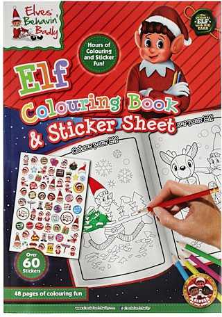 Usorteret A4 Elf Colouring Book 48 pages with Sticker Sheet CDU