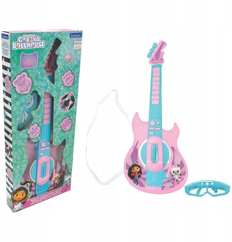 Lexibook Gabby's Dollhouse elektroninė šviečianti gitara su mikrofonu akinių formos