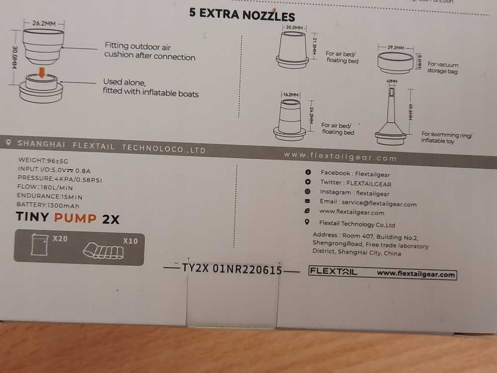 Flextail Tiny Pump 2X Nešiojamas siurblys Oranžinis