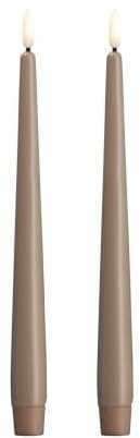 Usorteret Moods & More MM LED taper candle, Silk, Slim, Sand, 2-pack, 23x250 mm