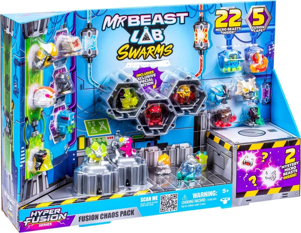 Mr Beast Lab Žaislai - Moose MrBeast Lab Swarms S3 Fusion Chaos Pack 22 figūrėlės