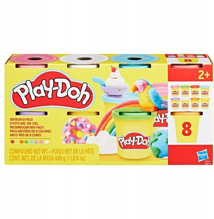 Usorteret Play-Doh 8 vnt. pakuotė, po 680 g – vaivorykštės spalvos