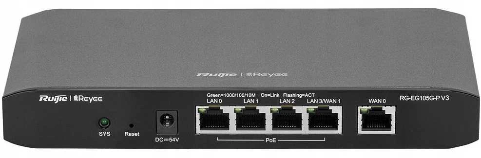 5 prievadų maršrutizatorius Ruijie Reyee RG-EG105G-P-V3 (Gateway)