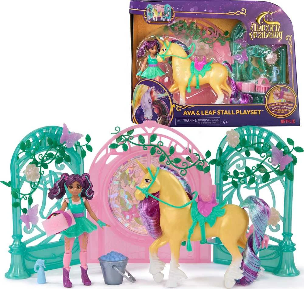 Spin Master Unicorn Academy Vienaragio akademija – Ava ir lapų prekystalio žaidimų rinkinys – (6072051)