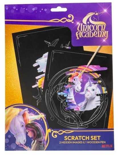 Usorteret UNICORN ACADEMY, Scratch set w/pencil