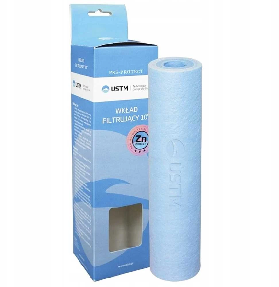 Mechaninė antibakterinė filtro kasetė USTM PS5 10″, 5 mkm