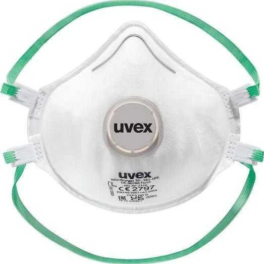 Respiratorius Uvex Silv-Air Classic 2310 FFP3, puodelio tipo su vožtuvu, baltas, 3 vnt mažmeninėje pakuotėje