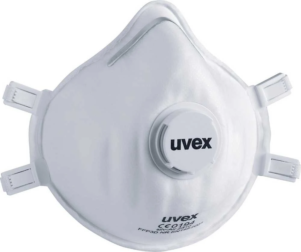Respiratorius Uvex Silv-Air Classic 2310 FFP3, puodelio tipo su vožtuvu, baltas, 3 vnt mažmeninėje pakuotėje